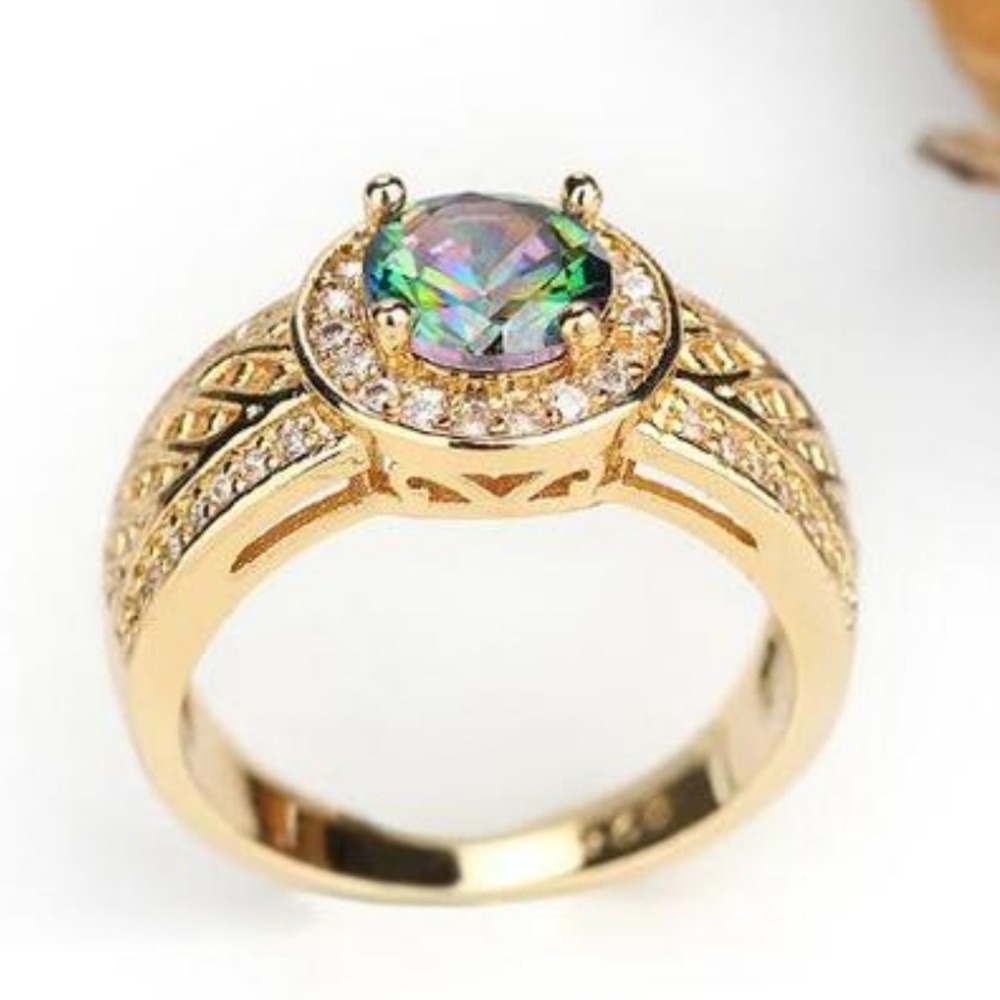 Luxury Multicolor Stone 24K Yellow Gold Filled